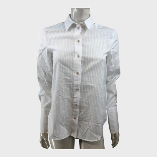 Branded White Long Sleeve Shirt - UK6