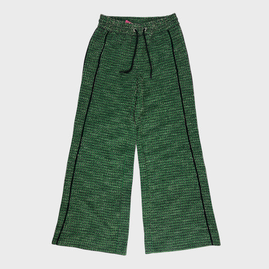 Branded Green Tweed Track Pant - UK8