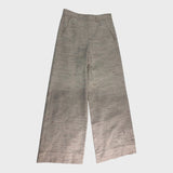 Branded Cream Utility Wide-Leg Cotton-Blend Trousers - UK8