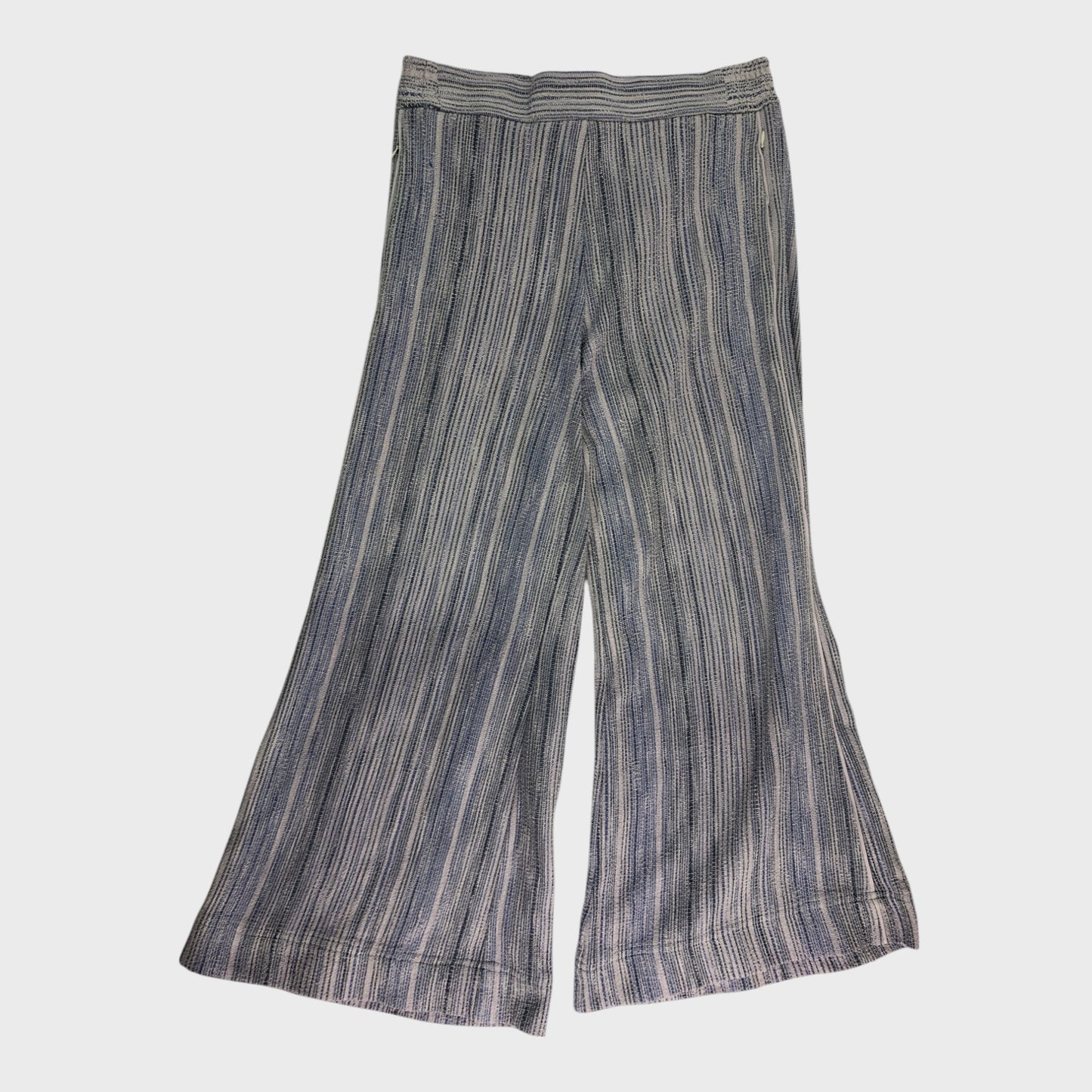 Branded Blue Jacquard Wide-Leg Pant - UK14