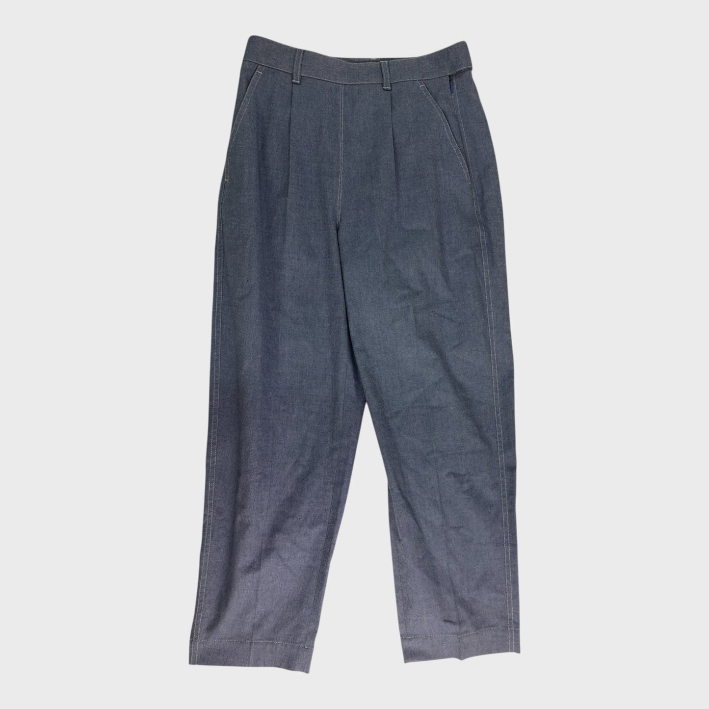 Branded Blue Wide Leg Cropped Trousers - UK8