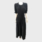 Branded Black Cheesecloth Cut Out Full Length Dress - UK16