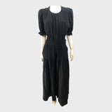 Branded Black Cheesecloth Cut Out Full Length Dress - UK16
