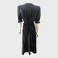 Branded Black Cheesecloth Cut Out Full Length Dress - UK16