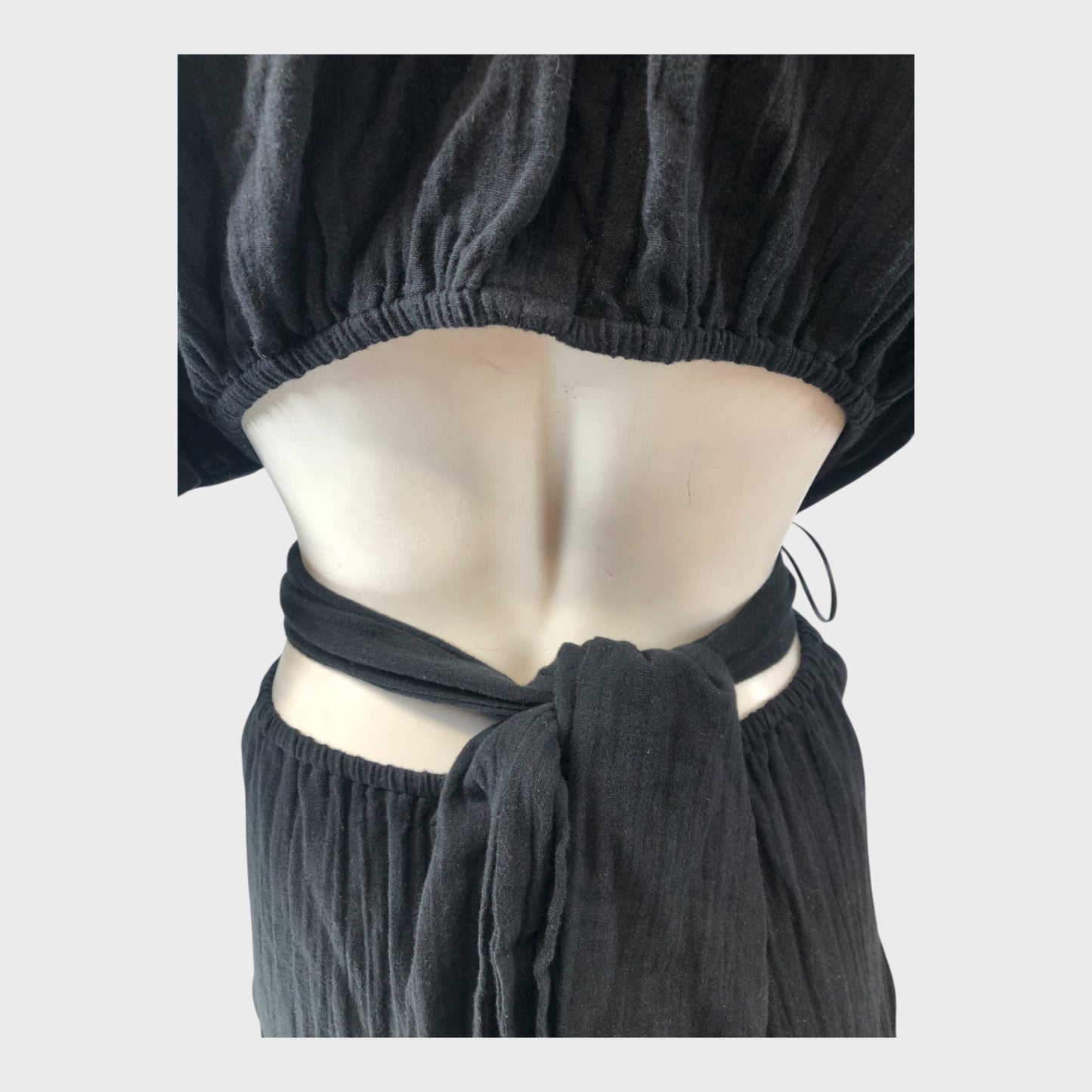 Branded Black Cheesecloth Cut Out Full Length Dress - UK16