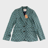 Branded Women's Blazer Floral Green Geometric Print
