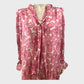 Branded Pink Floral-print cotton and silk-blend midi dress - UK16