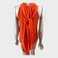 Branded Orange Silk Pussybow Halter Neck Top - UK8