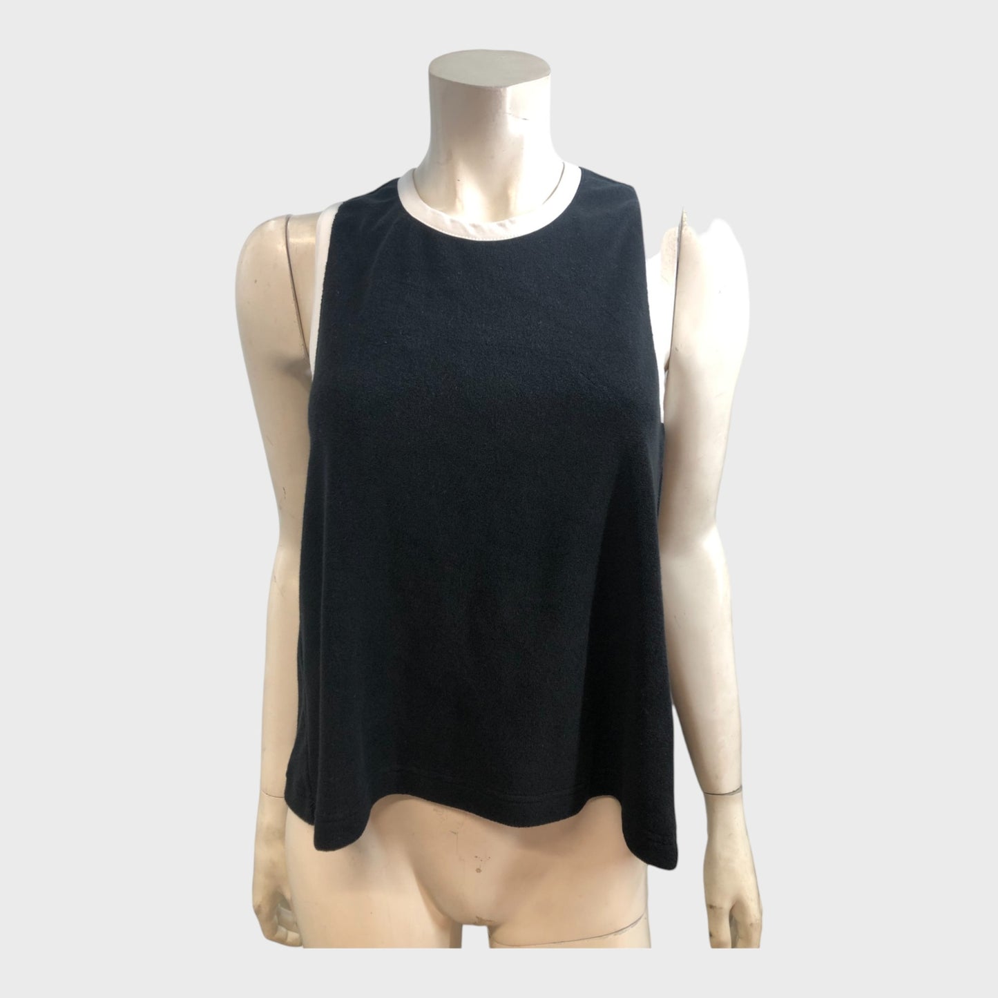 Branded Black Towelling Vest Top - UK8