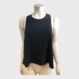 Branded Black Towelling Vest Top - UK8