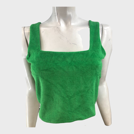 Branded Green Towelling Vest Top - UK12
