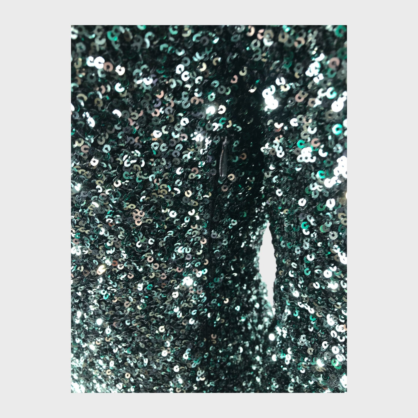 Green Branded Sequin Ruched Midi Dress