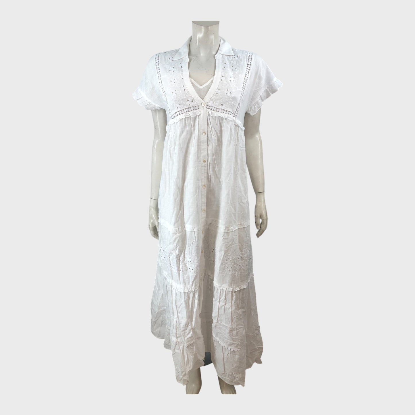 White Broderie Maxi Dress