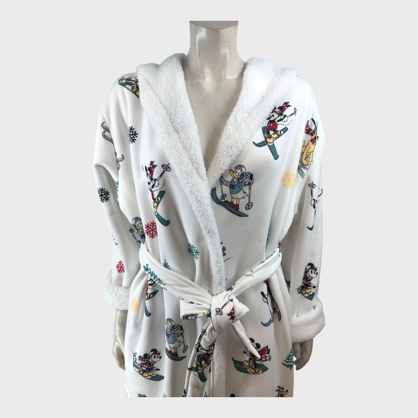 White Mickey and Friends Skiing Dressing Gown