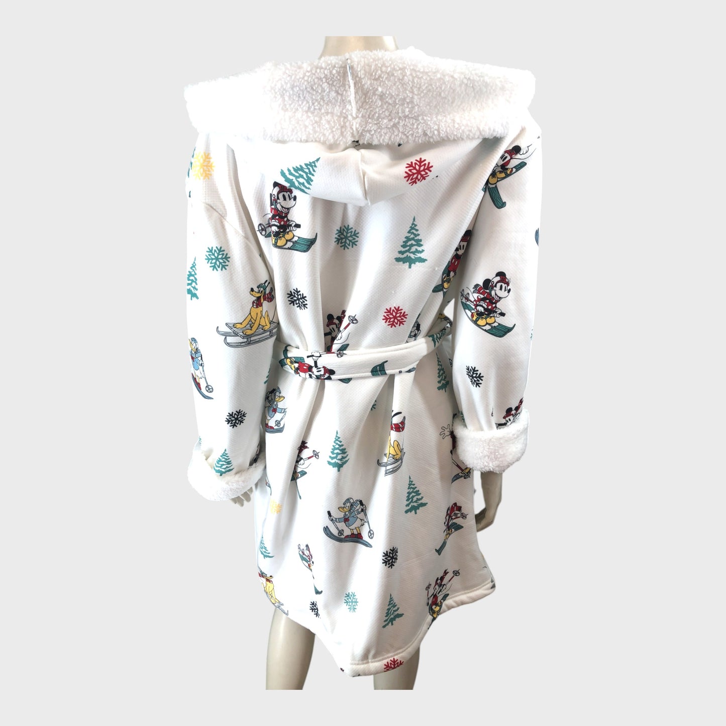 White Mickey and Friends Skiing Dressing Gown