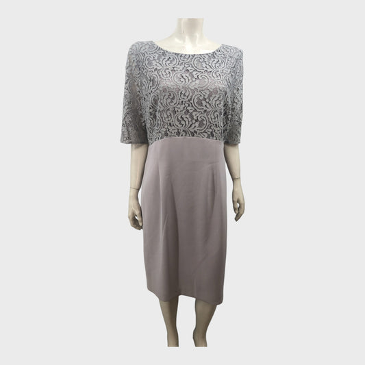 Jacques Vert Grey Lace Dress