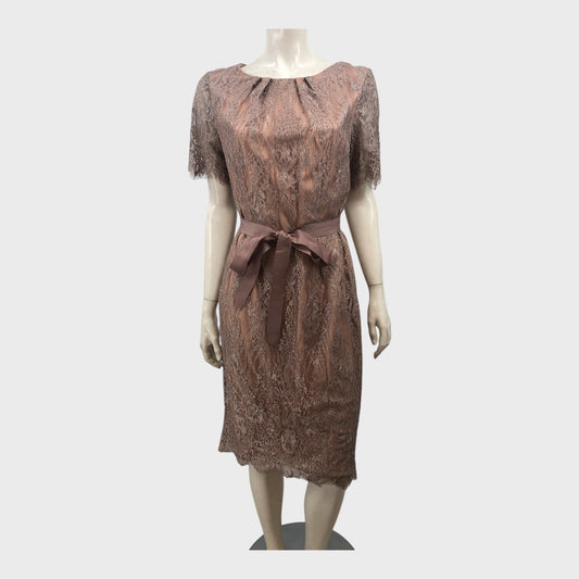 Jacques Vert Light Brown Lace Dress