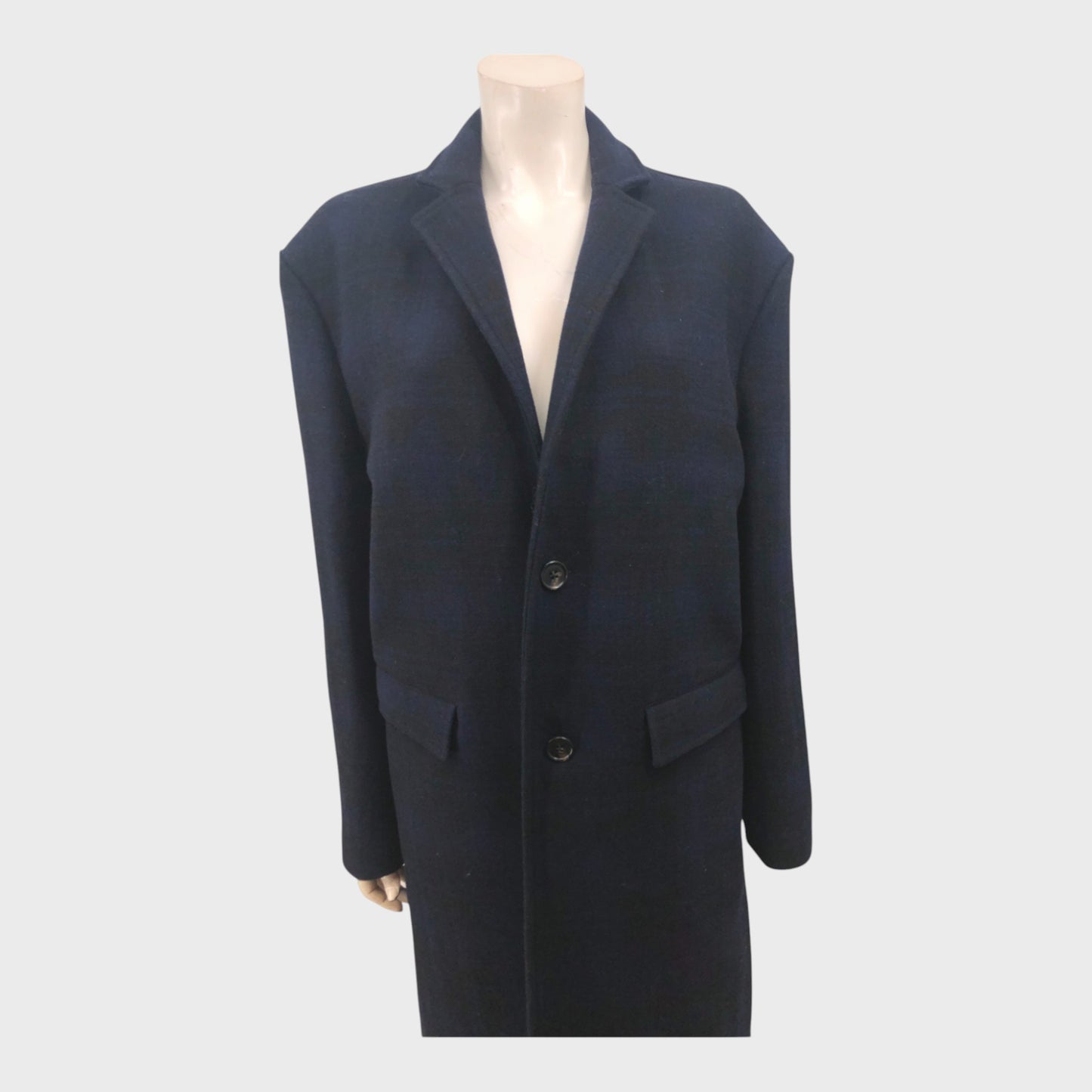 Austin Reed Black/Navy Check Coat