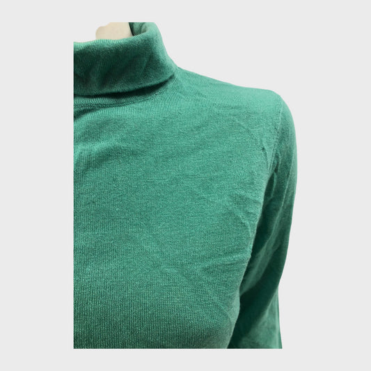 Pistachio Green Branded Roll Neck Jumper