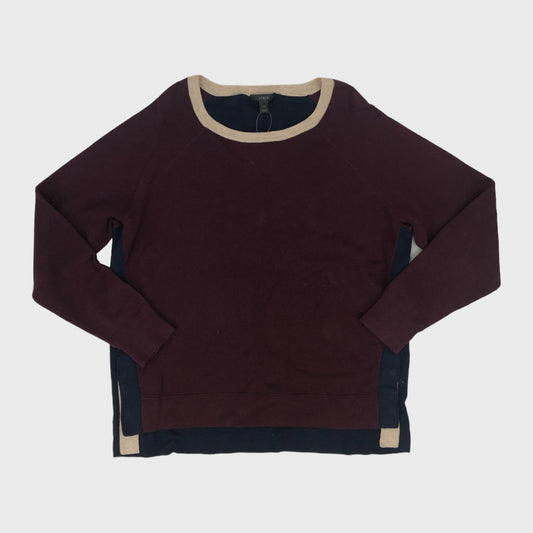 Burgundy J Crew Colourblock Jumper