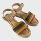 Branded Leather Woven Flatform Espadrilles - UK6
