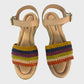Branded Leather Woven Flatform Espadrilles - UK6