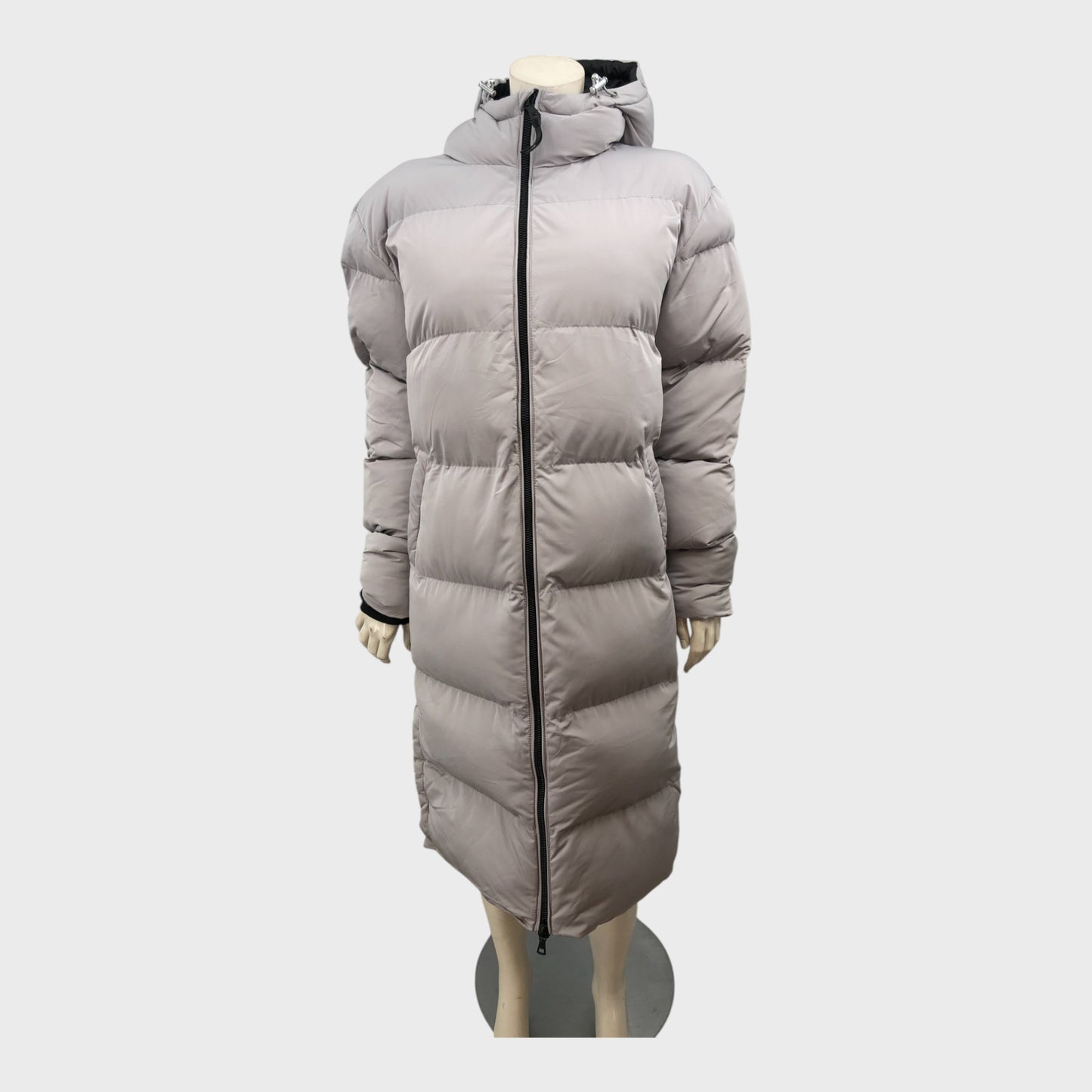 Branded Grey Long Padded Coat