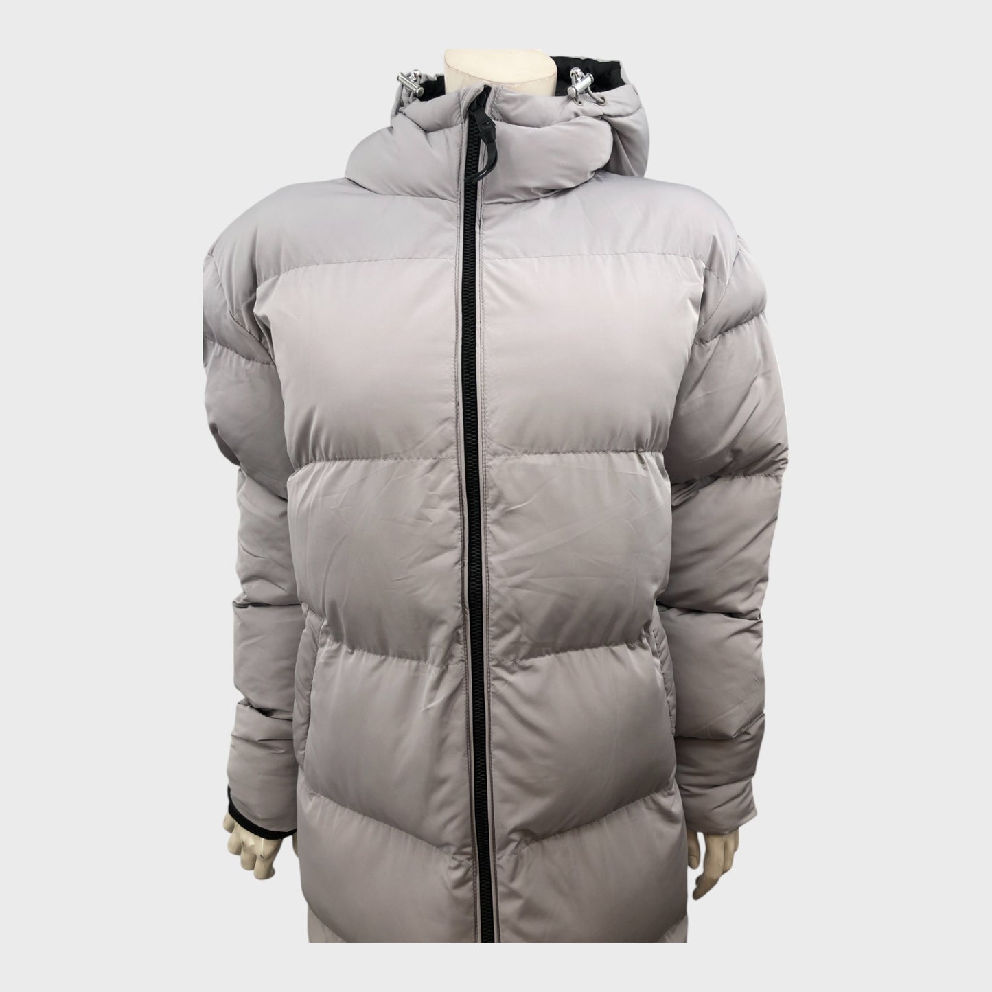 Branded Grey Long Padded Coat