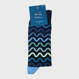 Navy Branded Squiggle Wavy Socks