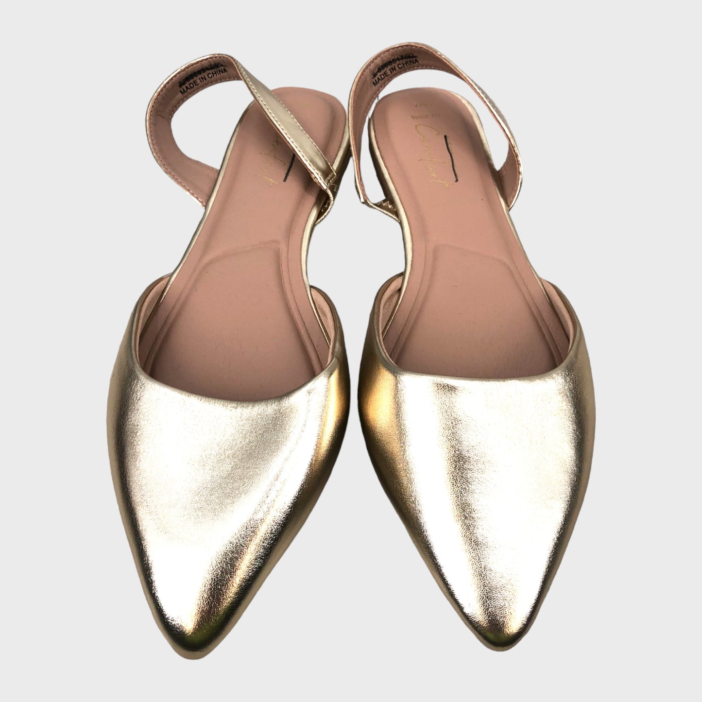 Wide Fit Metallic Slingback Ballerina Pumps