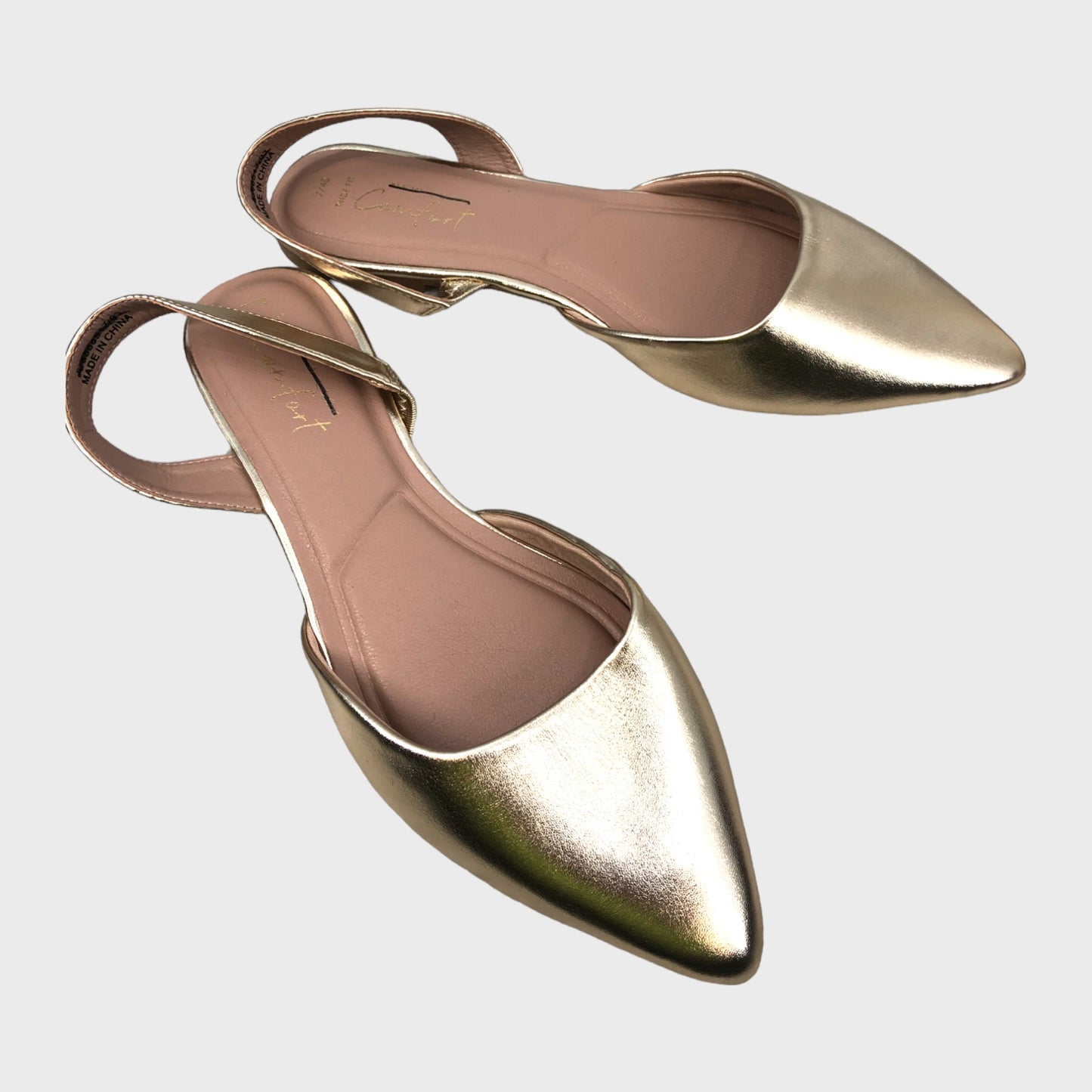 Wide Fit Metallic Slingback Ballerina Pumps