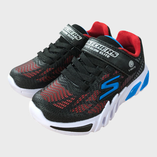 Skechers Light Up Flex Trainers - Black & Red