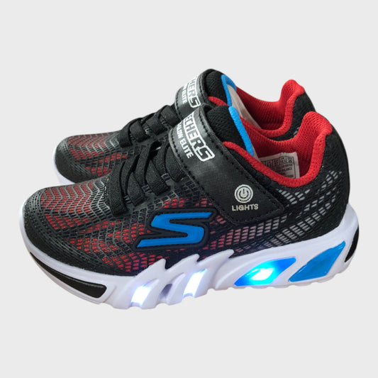 Skechers Light Up Flex Trainers - Black & Red