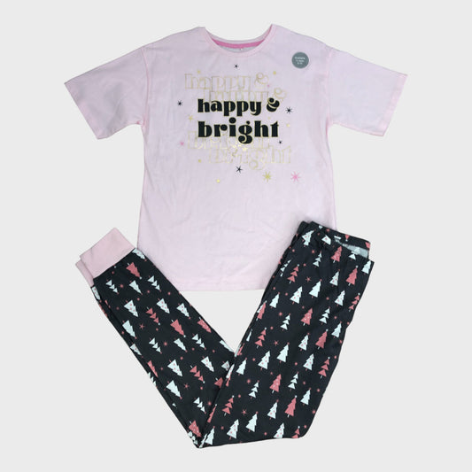 Pink Happy & Bright Christmas Pyjamas