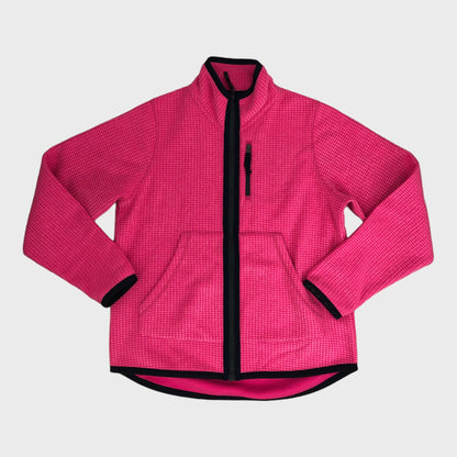 Pink Branded Zip Grid Fleece