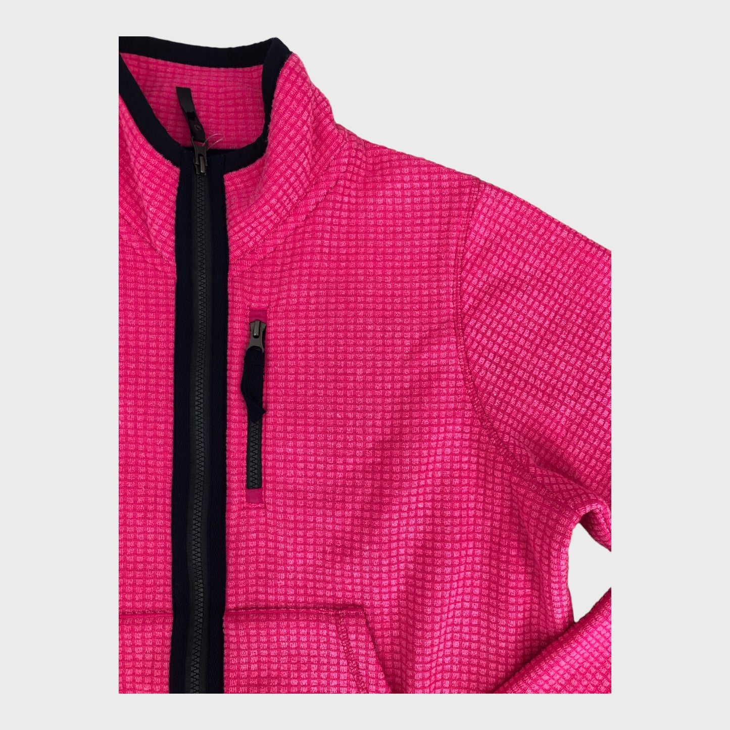 Pink Branded Zip Grid Fleece