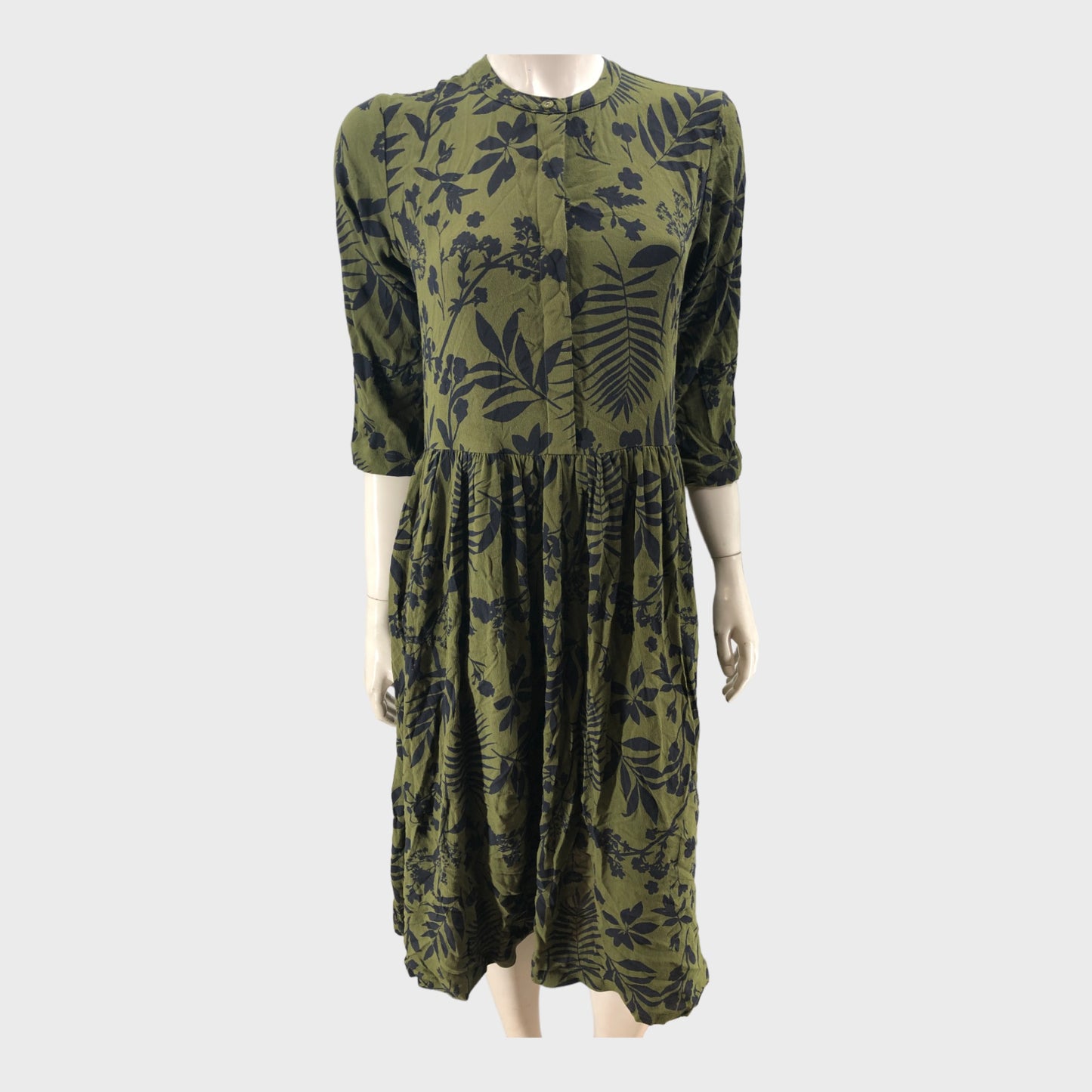 Branded Patterned Midi Dress