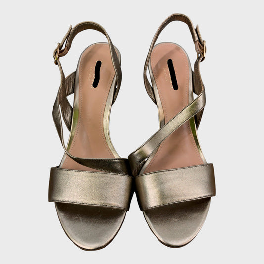 Gold Branded Metallic Heels