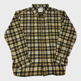 Branded Organic Mustard Herringbone Checked Shirt - Size XXXL