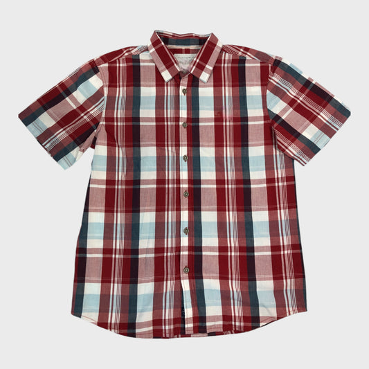 Branded Short Sleeved Red Checked Shirt - Size Medium