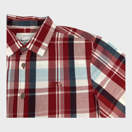 Branded Short Sleeved Red Checked Shirt - Size Medium