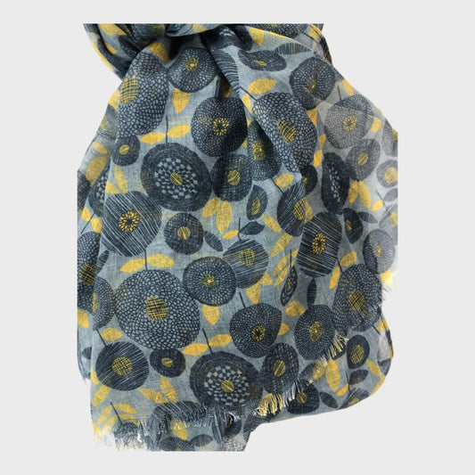 Branded Lightweight Blue Floral Scarf