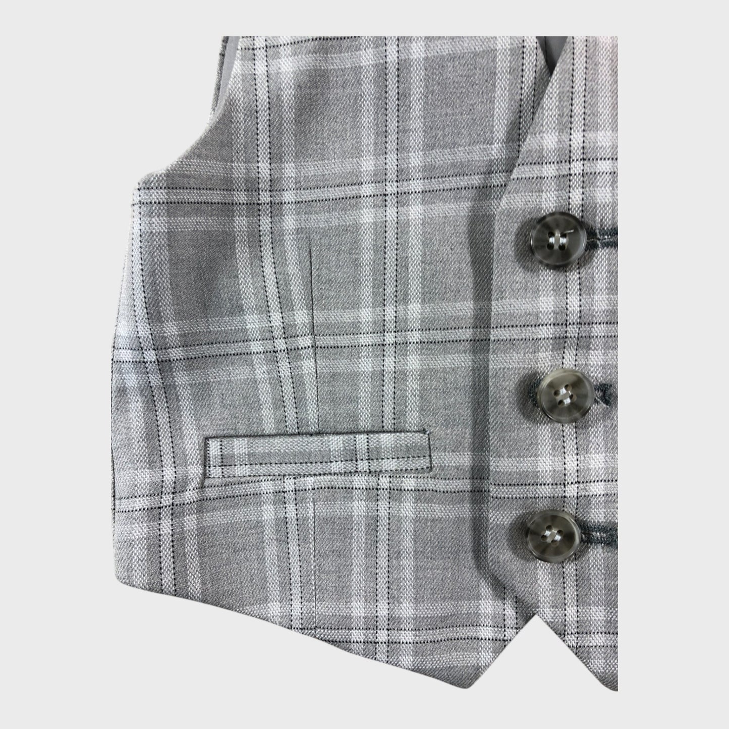 River Island Grey Checked Waistcoat - 6-9 Months