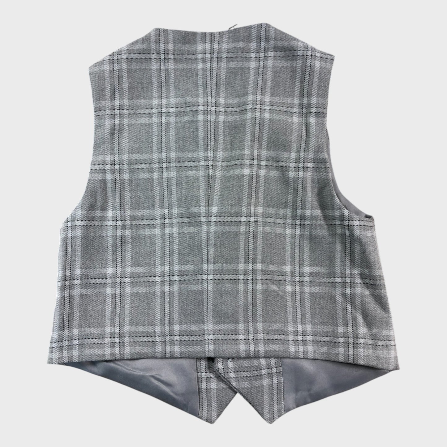 River Island Grey Checked Waistcoat - 6-9 Months