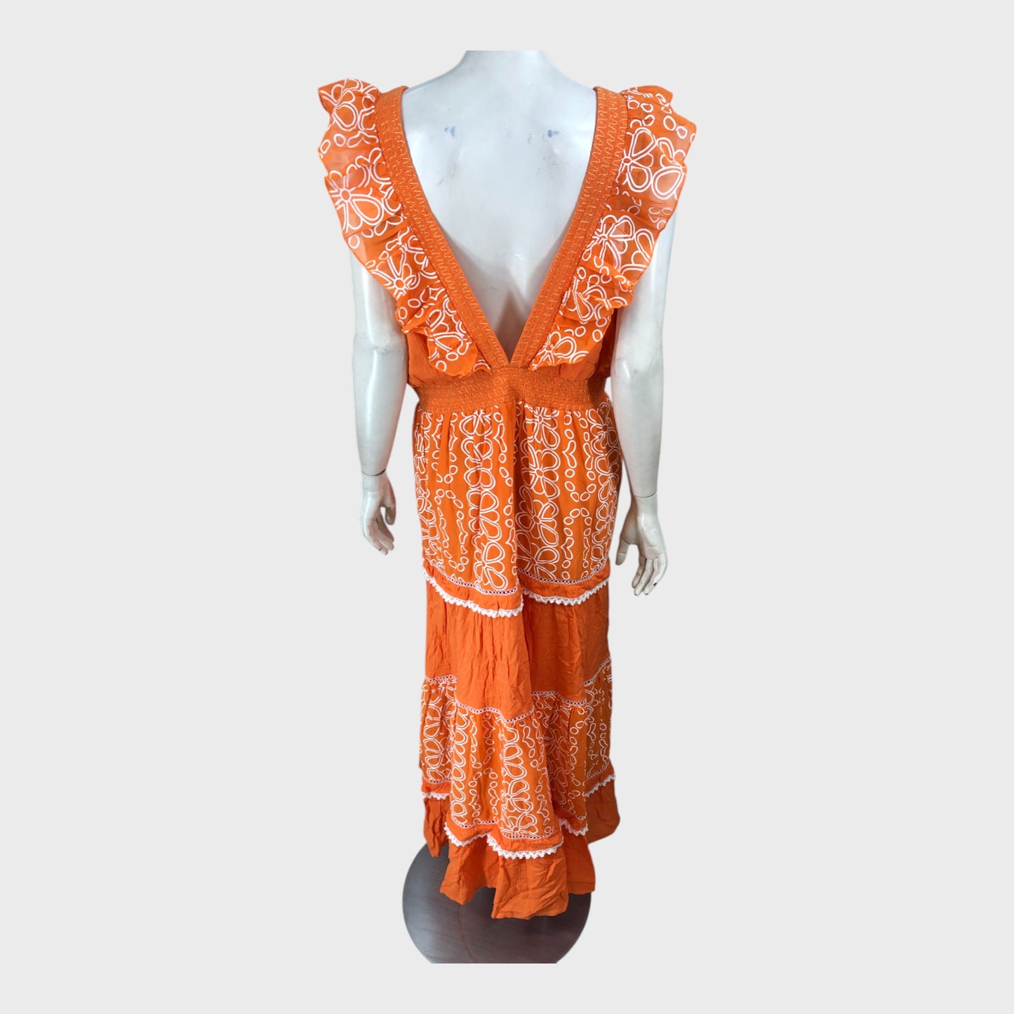 River Island Orange Frill Beach Maxi Dress