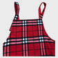 Branded Girls Pinafore Dress Red Check Wool Blend Sleeveless