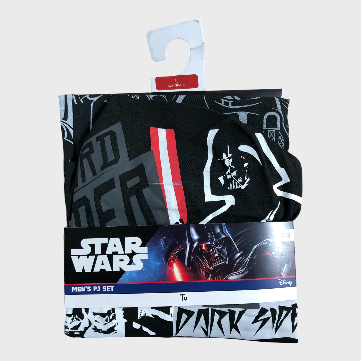 STAR WARS Men's Pyjama Set Large Disney Dark Side Pure Cotton Nightwear