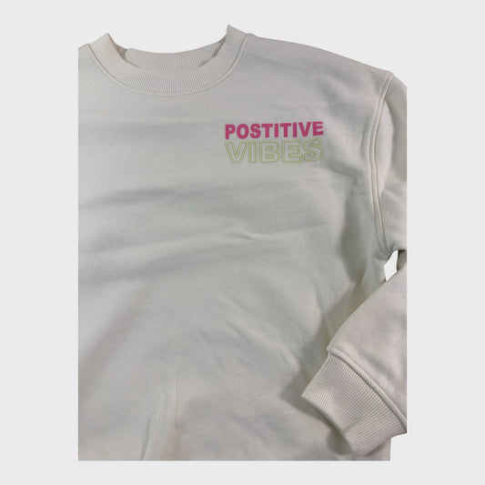 Cream Positive Vibes Sweatshirt