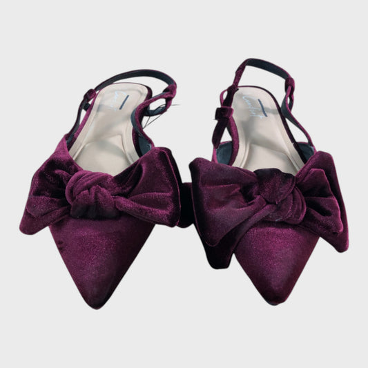 Berry Velvet Flat Bow Slingbacks