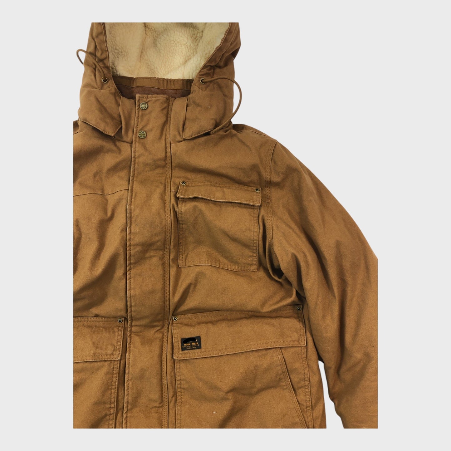 Branded Brown Hooded Parka